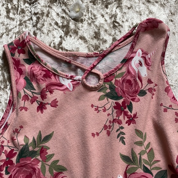 Girls Size Large ( age 10-12) Floral Unicorn Dress ! - Picture 3 of 3